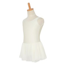 Photo2: Junior Kids Leotard, 'CANDIE' Off white, with Chiffon Skirt. Cool & Dry, UPF50+ (2)