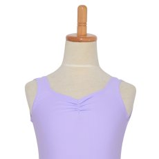 Photo4: Junior Kids Leotard, 'LEICA' Lavender, Pinch gather in the neck with skirt, Cool & Dry, UPF50+ (4)