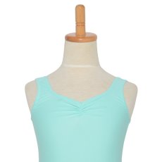 Photo4: Junior Kids Leotard, 'LEICA' Mint green, Pinch gather in the neck with skirt. Cool & Dry, UPF50+ (4)