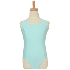 Photo1: Junior Kids Leotard, 'ANNIE' Mint green, Princess line Not easy to be seen through. Cool & Dry, UPF50+ (1)