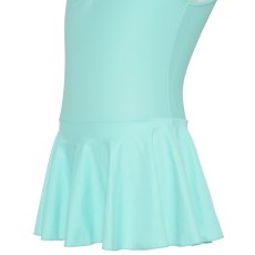 Photo5: Junior Kids Leotard, 'LEICA' Mint green, Pinch gather in the neck with skirt. Cool & Dry, UPF50+ (5)