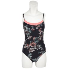 Photo6: Womens Leotard, 'SUMICA'  White,   Two(2) ribbons on the back,  Flower pattern, Cool & Dry, UPF50+ (6)