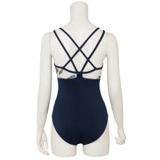 Photo3: Womens Leotard, 'CANNA Rose', Two(2) Crossed shoulder straps, Cool & Dry, UPF50+ (3)