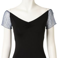 Photo3: Womens Leotard, "AOI-84591", , 1/5 Raglan  sleeves(Stretch net) , Cool & Dry, UPF50+ (3)
