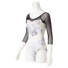 Photo2: Womens Leotard, 'NASHA-54268' ,  3/4 sleeves length,  Flower pattern, Cool & Dry, UPF50+ (2)