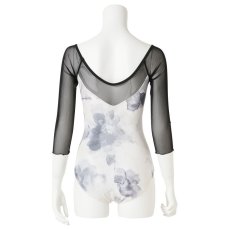 Photo3: Womens Leotard, 'NASHA-54268' ,  3/4 sleeves length,  Flower pattern, Cool & Dry, UPF50+ (3)
