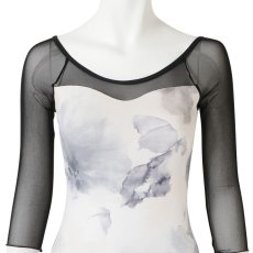 Photo4: Womens Leotard, 'NASHA-54268' ,  3/4 sleeves length,  Flower pattern, Cool & Dry, UPF50+ (4)
