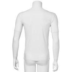 Photo3: Mens Leotard, "TOHDOH" White,  Fitted muscle T-shirts V-neck, Cool & Dry, UPF50+ (3)